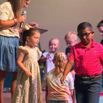 Children participating in church